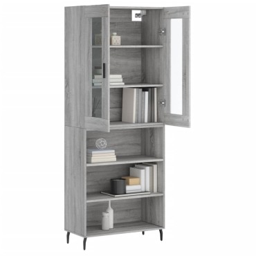 vidaXL Ντουλάπι Γκρι Sonoma 69,5x34x180cm Επεξεργασμένο Ξύλο 1 τεμ.