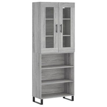 vidaXL Ντουλάπι Γκρι Sonoma 69,5x34x180cm Επεξεργασμένο Ξύλο 1 τεμ.