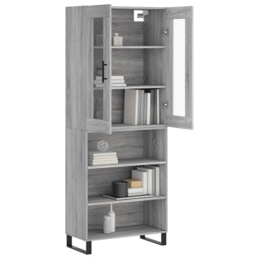 vidaXL Ντουλάπι Γκρι Sonoma 69,5x34x180cm Επεξεργασμένο Ξύλο 1 τεμ.