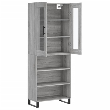 vidaXL Ντουλάπι Γκρι Sonoma 69,5x34x180cm Επεξεργασμένο Ξύλο 1 τεμ.