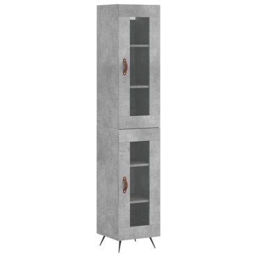 vidaXL Ντουλάπι Γκρι Σκυροδέματος 34,5x34x180cm Επεξεργασμένο Ξύλο 1 τεμ.