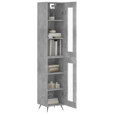 vidaXL Ντουλάπι Γκρι Σκυροδέματος 34,5x34x180cm Επεξεργασμένο Ξύλο 1 τεμ.