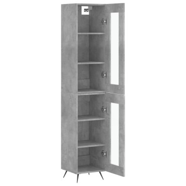 vidaXL Ντουλάπι Γκρι Σκυροδέματος 34,5x34x180cm Επεξεργασμένο Ξύλο 1 τεμ.