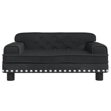 vidaXL Κρεβάτι Σκύλου Μαύρο 70 x 45 x 30 εκ. Βελούδινο