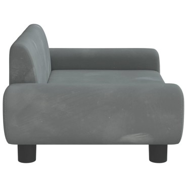vidaXL Κρεβάτι Σκύλου Σκούρο Γκρι 70 x 45 x 33 εκ. Βελούδινο