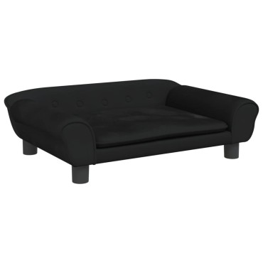 vidaXL Κρεβάτι Σκύλου Μαύρο 70 x 48 x 22 εκ. Βελούδινο