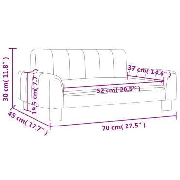 vidaXL Καναπές Παιδικός Ανοιχτό Γκρι 70x45x30cm από Ύφασμα 1 τεμ.