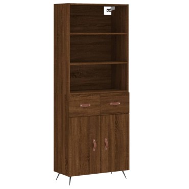 vidaXL Ντουλάπι Καφέ Δρυς 69,5x34x180cm από Επεξεργασμένο Ξύλο 1 τεμ.