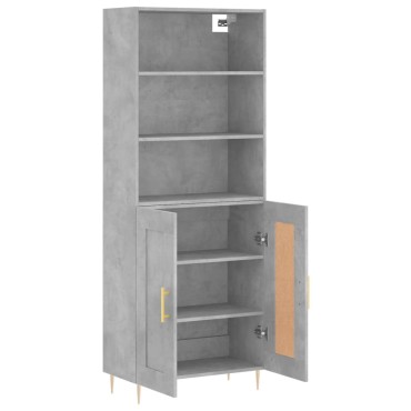vidaXL Ντουλάπι Γκρι Σκυροδέματος 69,5x34x180cm Επεξεργασμένο Ξύλο 1 τεμ.