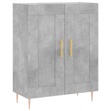 vidaXL Ντουλάπι Γκρι Σκυροδέματος 69,5x34x180cm Επεξεργασμένο Ξύλο 1 τεμ.
