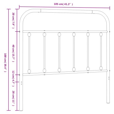 vidaXL Κεφαλάρι Λευκό Μεταλλικό 105x3x100cm 1 τεμ.
