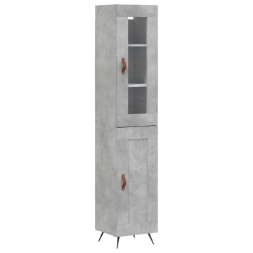 vidaXL Ντουλάπι Γκρι Σκυροδέματος 34,5x34x180cm Επεξεργασμένο Ξύλο 1 τεμ.