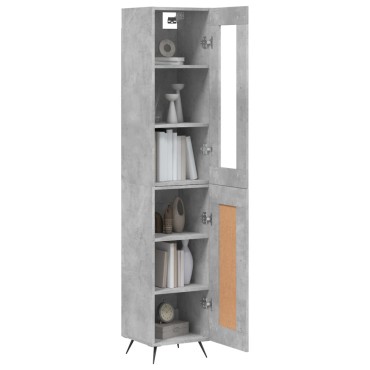 vidaXL Ντουλάπι Γκρι Σκυροδέματος 34,5x34x180cm Επεξεργασμένο Ξύλο 1 τεμ.