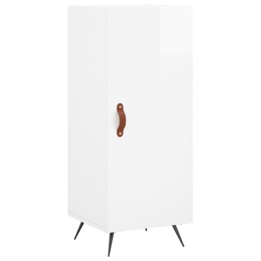 vidaXL Ντουλάπι Γυαλ. Λευκό 34,5x34x180cm από Επεξεργασμένο Ξύλο 1 τεμ.