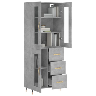 vidaXL Ντουλάπι Γκρι Σκυροδέματος 69,5x34x180cm Επεξεργασμένο Ξύλο 1 τεμ.