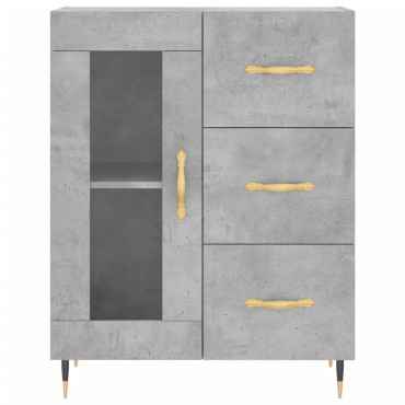 vidaXL Ντουλάπι Γκρι Σκυροδέματος 69,5x34x180cm Επεξεργασμένο Ξύλο 1 τεμ.
