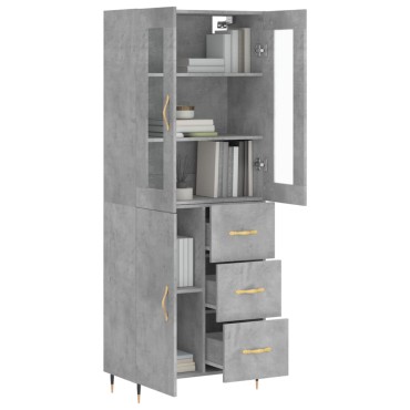 vidaXL Ντουλάπι Γκρι Σκυροδέματος 69,5x34x180cm Επεξεργασμένο Ξύλο 1 τεμ.