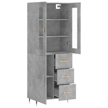 vidaXL Ντουλάπι Γκρι Σκυροδέματος 69,5x34x180cm Επεξεργασμένο Ξύλο 1 τεμ.