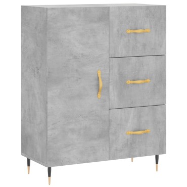vidaXL Ντουλάπι Γκρι Σκυροδέματος 69,5x34x180cm Επεξεργασμένο Ξύλο 1 τεμ.
