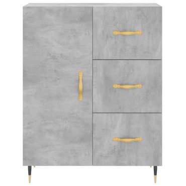 vidaXL Ντουλάπι Γκρι Σκυροδέματος 69,5x34x180cm Επεξεργασμένο Ξύλο 1 τεμ.