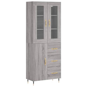 vidaXL Ντουλάπι Γκρι Sonoma 69,5x34x180cm Επεξεργασμένο Ξύλο 1 τεμ.