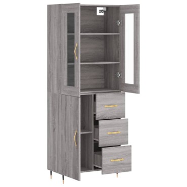 vidaXL Ντουλάπι Γκρι Sonoma 69,5x34x180cm Επεξεργασμένο Ξύλο 1 τεμ.