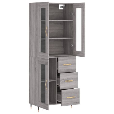 vidaXL Ντουλάπι Γκρι Sonoma 69,5x34x180cm Επεξεργασμένο Ξύλο 1 τεμ.