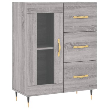 vidaXL Ντουλάπι Γκρι Sonoma 69,5x34x180cm Επεξεργασμένο Ξύλο 1 τεμ.