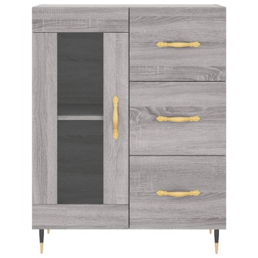 vidaXL Ντουλάπι Γκρι Sonoma 69,5x34x180cm Επεξεργασμένο Ξύλο 1 τεμ.