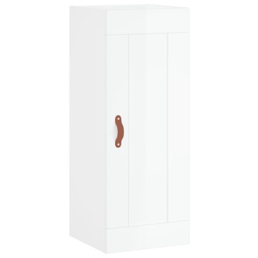 vidaXL Ντουλάπι Γυαλ. Λευκό 34,5x34x180cm από Επεξεργασμένο Ξύλο 1 τεμ.