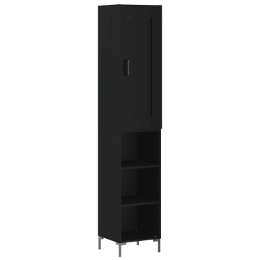 vidaXL Ντουλάπι Μαύρο 34,5x34x180cm από Επεξεργασμένο Ξύλο 1 τεμ.