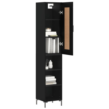 vidaXL Ντουλάπι Μαύρο 34,5x34x180cm από Επεξεργασμένο Ξύλο 1 τεμ.