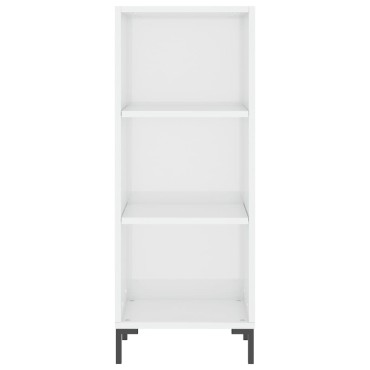 vidaXL Ντουλάπι Γυαλ. Λευκό 34,5x34x180cm από Επεξεργασμένο Ξύλο 1 τεμ.