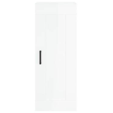 vidaXL Ντουλάπι Γυαλ. Λευκό 34,5x34x180cm από Επεξεργασμένο Ξύλο 1 τεμ.