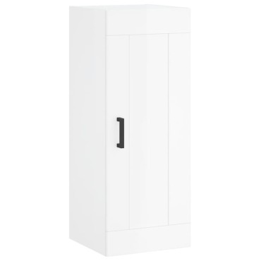 vidaXL Ντουλάπι Γυαλ. Λευκό 34,5x34x180cm από Επεξεργασμένο Ξύλο 1 τεμ.