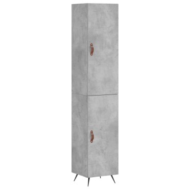 vidaXL Ντουλάπι Γκρι Σκυροδέματος 34,5x34x180cm Επεξεργασμένο Ξύλο 1 τεμ.