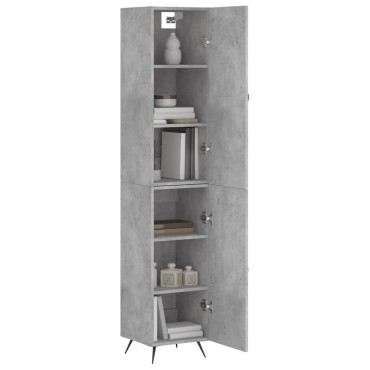 vidaXL Ντουλάπι Γκρι Σκυροδέματος 34,5x34x180cm Επεξεργασμένο Ξύλο 1 τεμ.