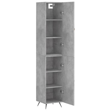vidaXL Ντουλάπι Γκρι Σκυροδέματος 34,5x34x180cm Επεξεργασμένο Ξύλο 1 τεμ.