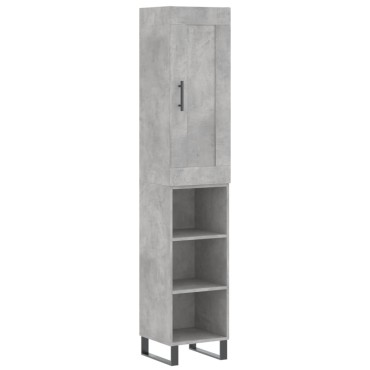 vidaXL Ντουλάπι Γκρι Σκυροδέματος 34,5x34x180cm Επεξεργασμένο Ξύλο 1 τεμ.