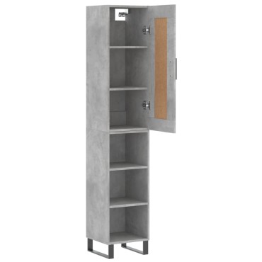 vidaXL Ντουλάπι Γκρι Σκυροδέματος 34,5x34x180cm Επεξεργασμένο Ξύλο 1 τεμ.