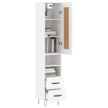 vidaXL Ντουλάπι Λευκό 34,5x34x180cm από Επεξεργασμένο Ξύλο 1 τεμ.