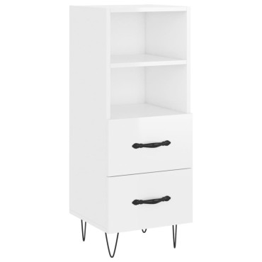 vidaXL Ντουλάπι Γυαλ. Λευκό 34,5x34x180cm από Επεξεργασμένο Ξύλο 1 τεμ.