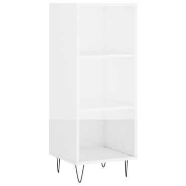 vidaXL Ντουλάπι Γυαλ. Λευκό 34,5x34x180cm από Επεξεργασμένο Ξύλο 1 τεμ.