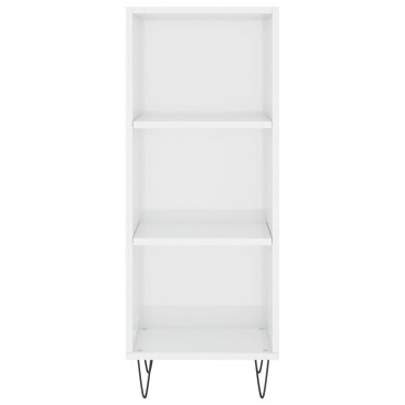 vidaXL Ντουλάπι Γυαλ. Λευκό 34,5x34x180cm από Επεξεργασμένο Ξύλο 1 τεμ.