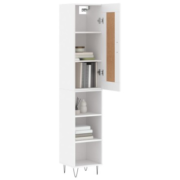 vidaXL Ντουλάπι Λευκό 34,5x34x180cm από Επεξεργασμένο Ξύλο 1 τεμ.