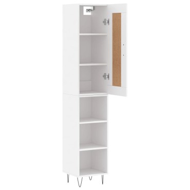 vidaXL Ντουλάπι Λευκό 34,5x34x180cm από Επεξεργασμένο Ξύλο 1 τεμ.