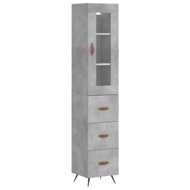 vidaXL Ντουλάπι Γκρι Σκυροδέματος 34,5x34x180cm Επεξεργασμένο Ξύλο 1 τεμ.