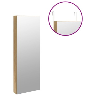 vidaXL Έπιπλο Κοσμημάτων με Καθρέφτη/LED Φώτα Επιτοίχιο