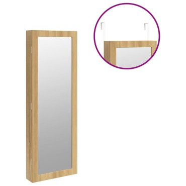 vidaXL Έπιπλο Κοσμημάτων με Καθρέφτη/LED Φώτα Επιτοίχιο