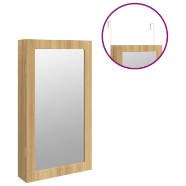 vidaXL Έπιπλο Κοσμημάτων με Καθρέφτη/LED Φώτα Επιτοίχιο